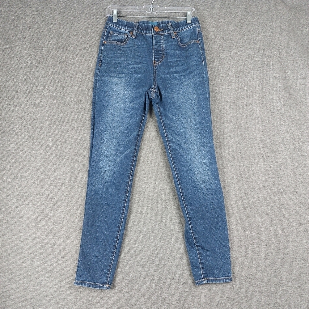 JAG JEANS VALENTINA WOMENS BLUE DENIM SKINNY ELASTIC WAIST PULL ON PANTS 6/28